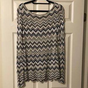 White House Black Market Crochet Lightweight Sequin Long Sleeve Sweater